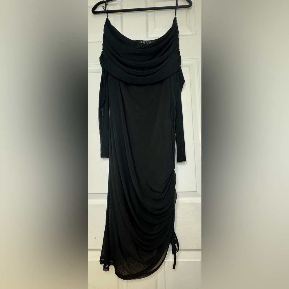 Rita Ora x Primark BRAND NEW off the shoulder Ruched Mesh Dress - Picture 5 of 5